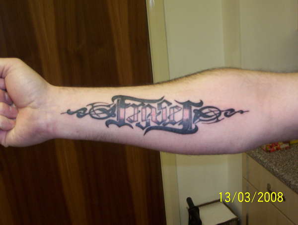 Ambigram "Fraser" tattoo