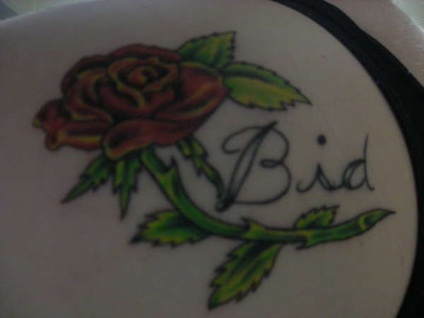 Name and Rose tattoo