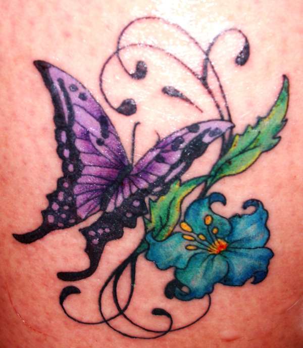 Butterfly with Flower tattoo