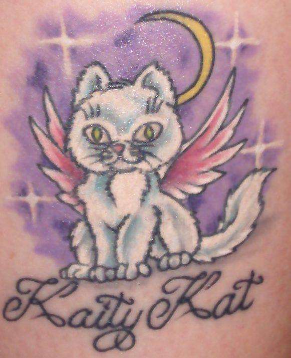 Cat with daughters nick name tattoo