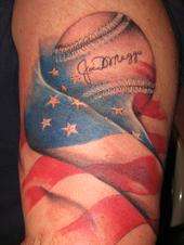 Joe Dmaggio flag tattoo