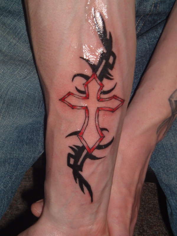 tribal cross tattoo