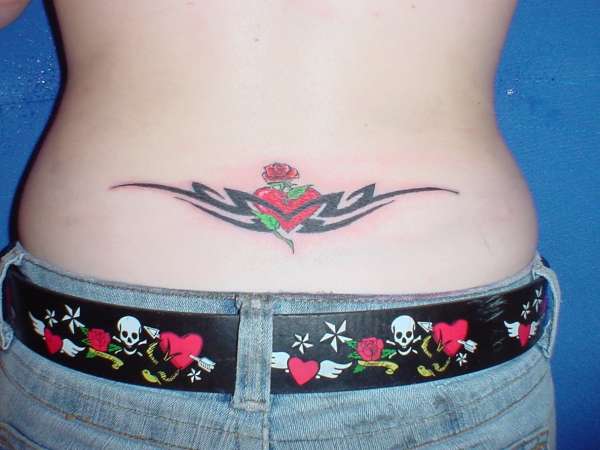 heart/rose/tribal tattoo