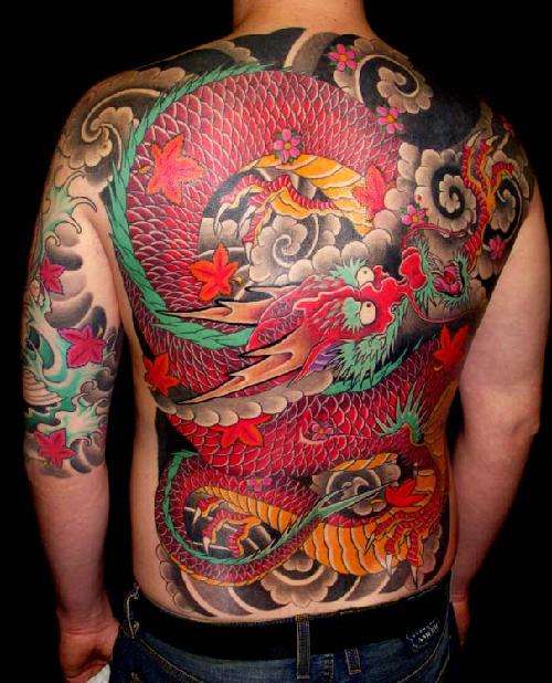 Japanese Dragon backpiece tattoo
