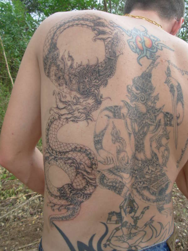 thai dragon detail tattoo