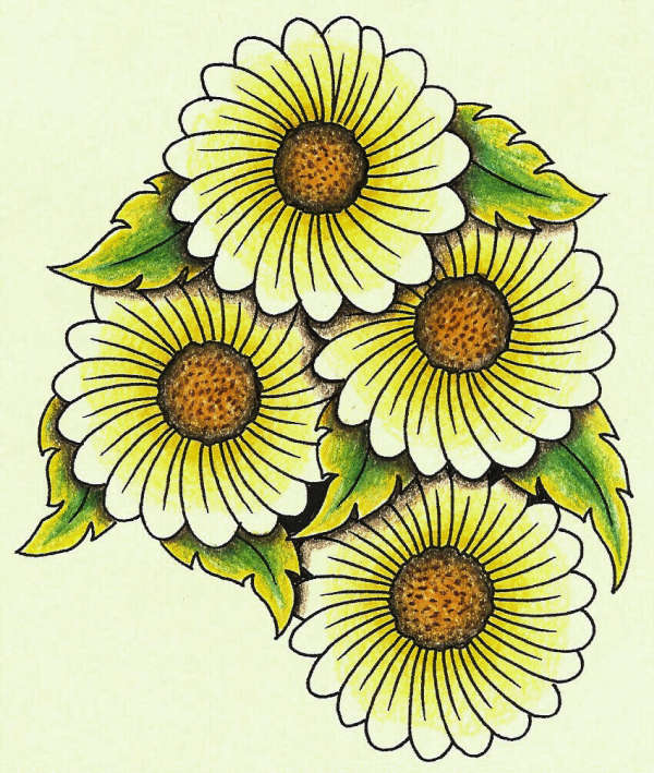 Flower drawing tattoo