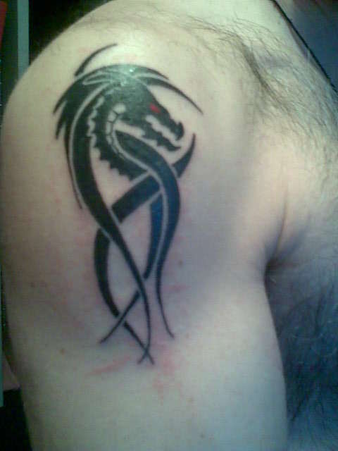 tribal dragon tattoo