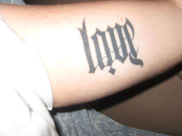 Ambigram tattoo