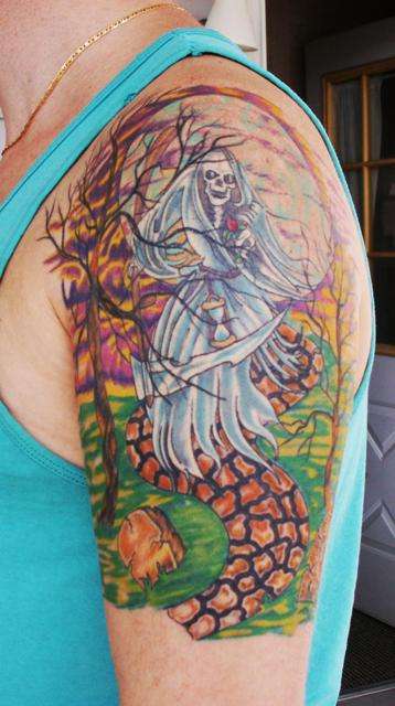 Grim Reaper at Graveyard tattoo