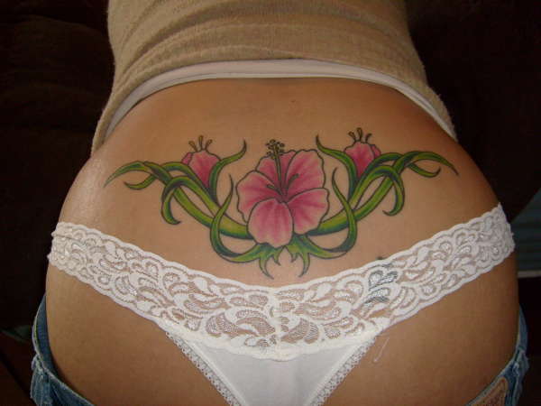 Hibiscus stamp tattoo