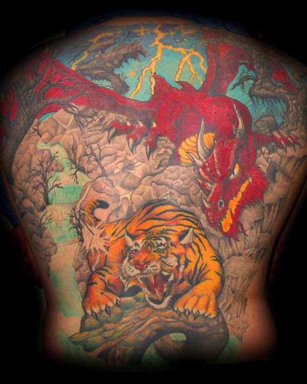 Dragon and Tiger tattoo
