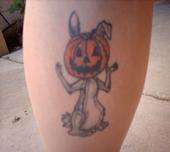Rabbit With a Pumpkin Head tattoo