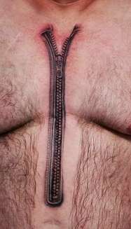 Zipper tattoo