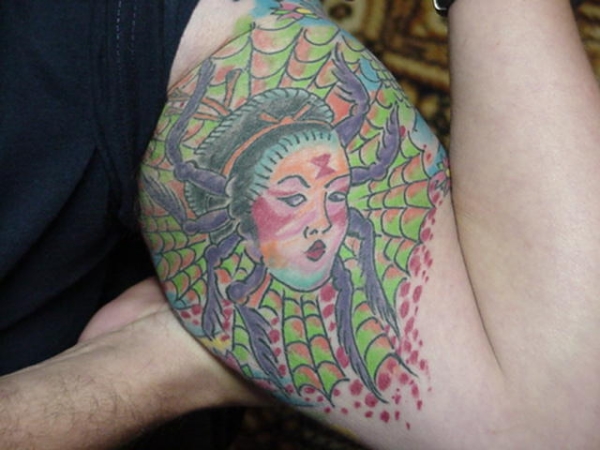 black widow geisha tattoo