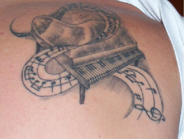 piano keys tattoo
