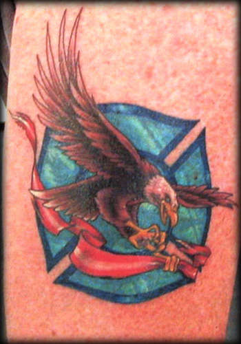 Eagle and Maltese Cross tattoo