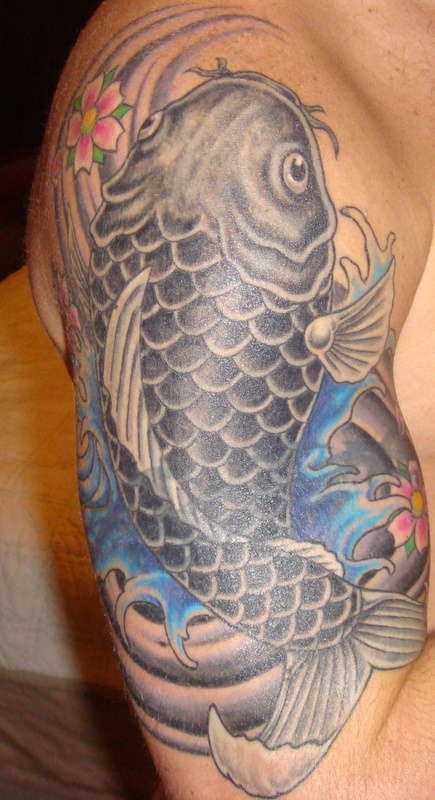 finished koi cover-up tattoo
