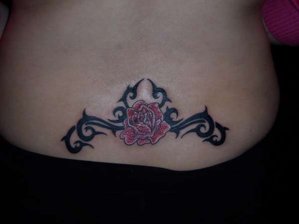 rose and tribal tattoo
