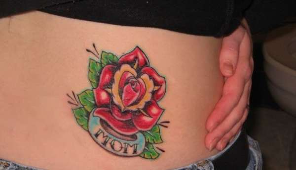 Old School Rose tattoo