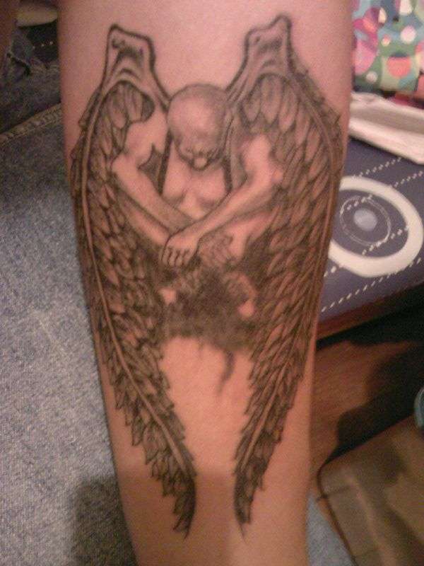 fallen angel tattoo drawing