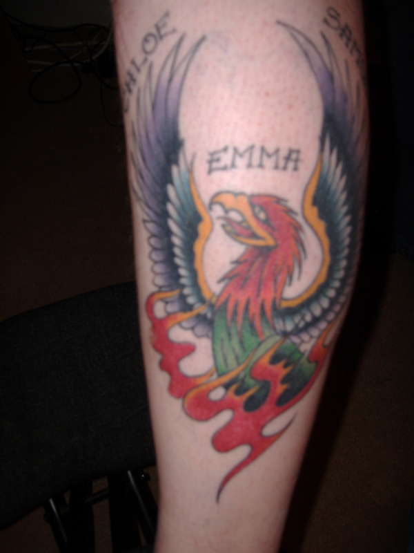 phoenix from flames tattoo