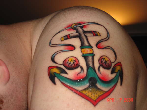 Anchor for my father who passed tattoo