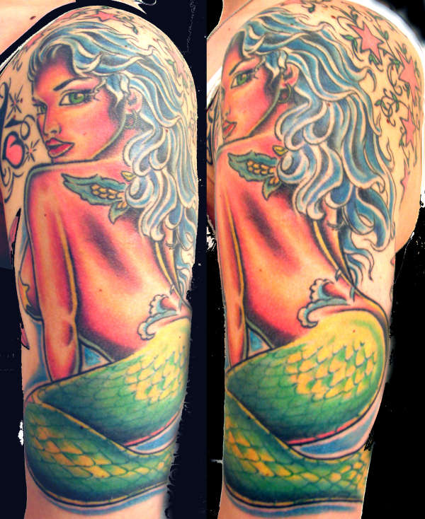 crystal mermaid tattoo