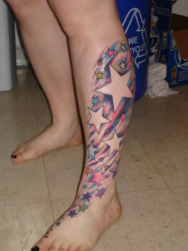 Stars on Left Leg tattoo