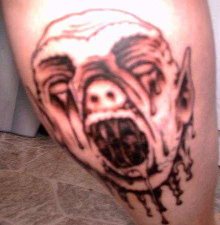 Stefan right leg tattoo
