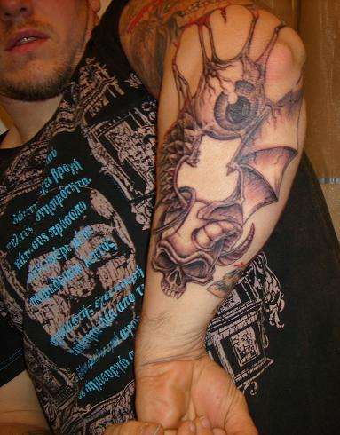 eye and skull tattoo