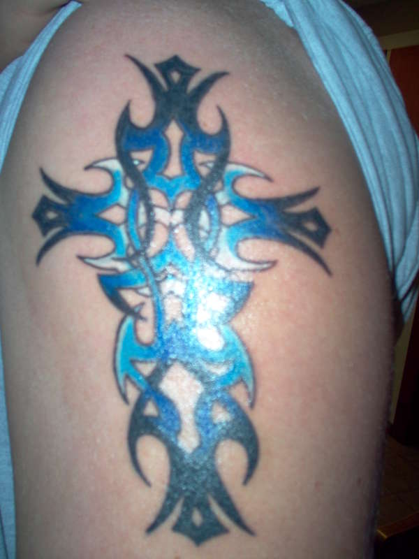 tribal cross tattoo