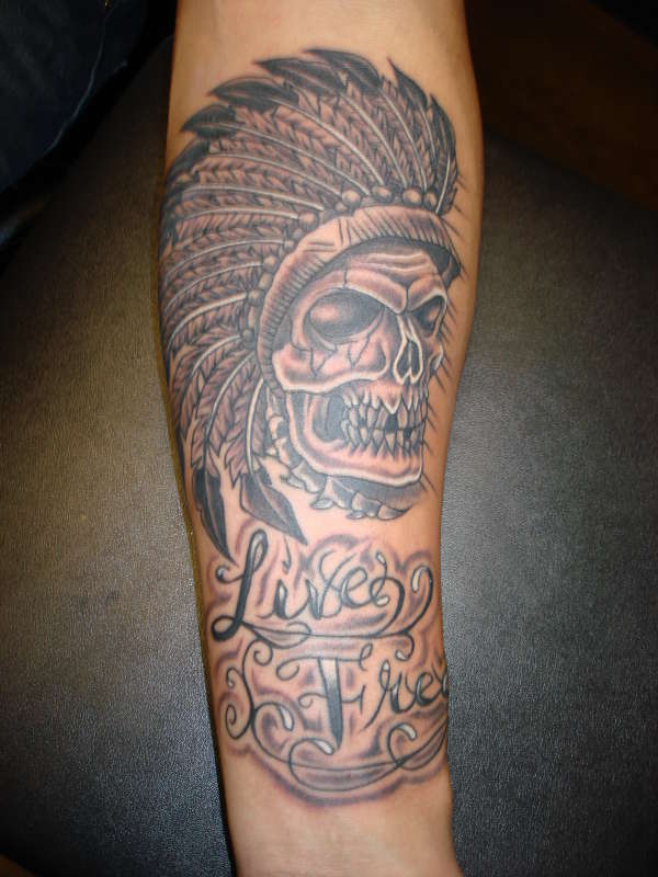 Indian Skull by Inkst3r tattoo