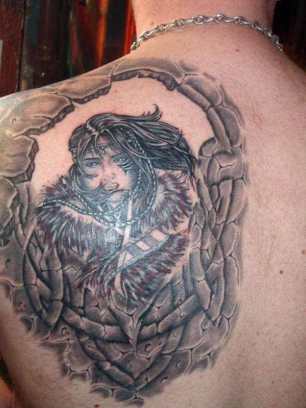 Chochev's back tattoo