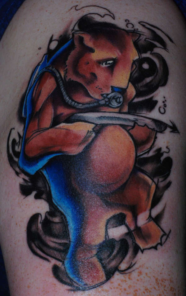 Scuba Diving Bear tattoo