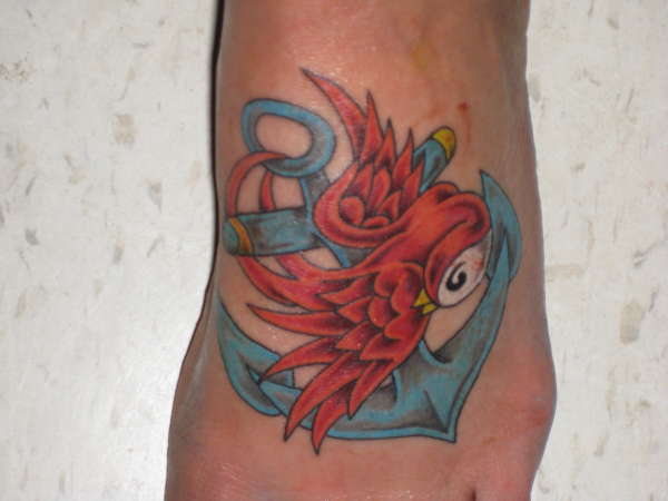 Sparrow and Anchor tattoo