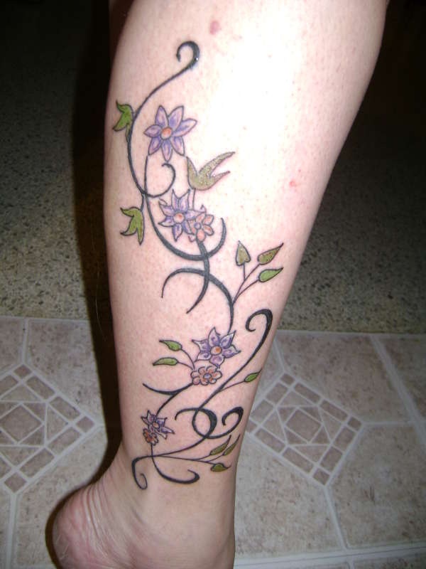 floral tribal tattoo