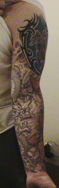 sleeve in progress tattoo