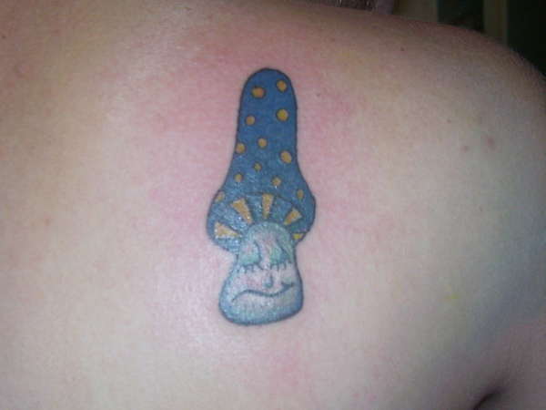 sleepy mushroom tattoo