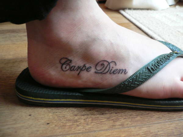 Carpe Diem foot tattoo