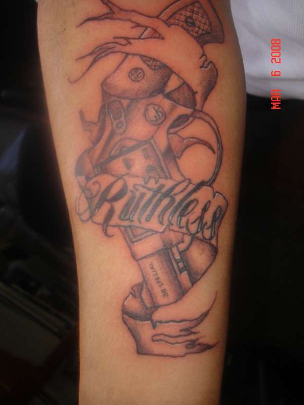 38 SNUBNOSE GUN PISTOL tattoo