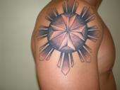 filo sun n maltese cross tattoo
