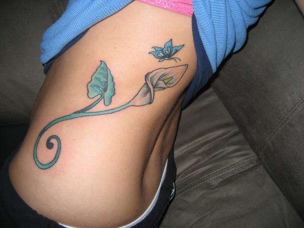 Calla Lily on side tattoo