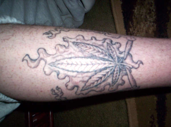 cover up  pot leaf tattoo