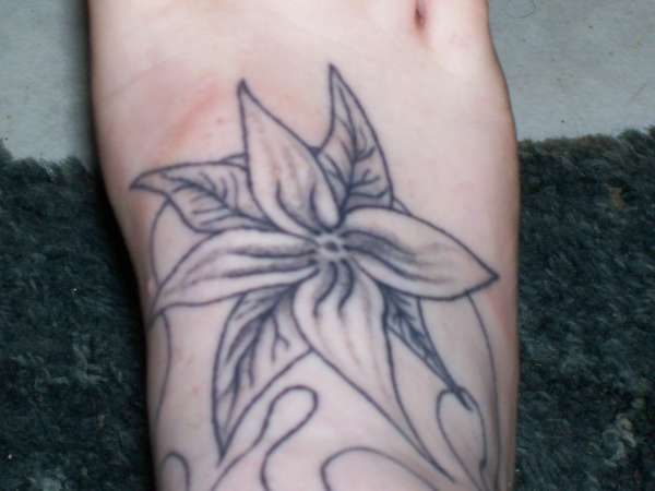 flower on fire tattoo