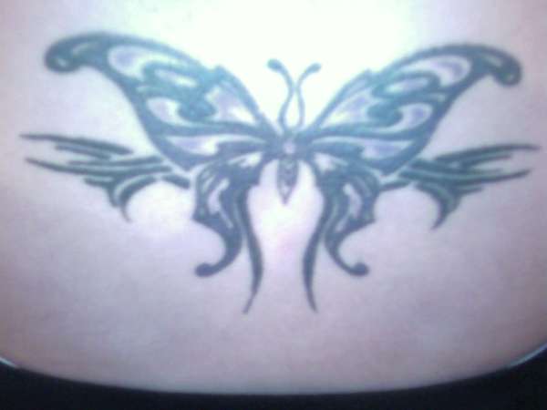 Tribal Butterfly on Lower Back tattoo