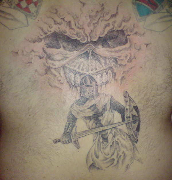 Eddie and crusader tattoo