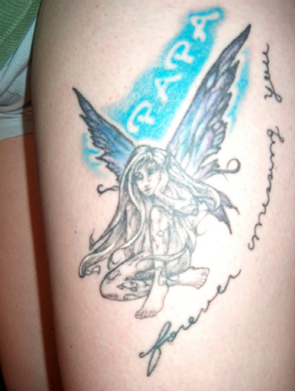 Meaningful fairy angel tattoo