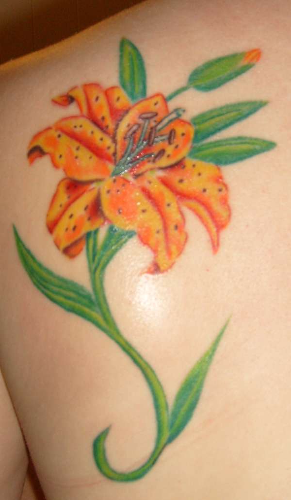 orange tiger lily tattoo