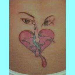 Looking ova my broken heart tattoo