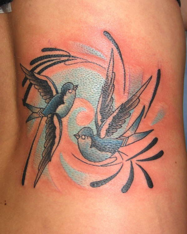 BlueBirdSwirl tattoo